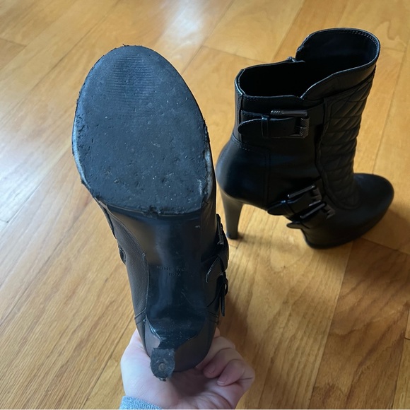 Nine West High Heel Booties with Quilted Front & Buckles - Picture 8 of 8